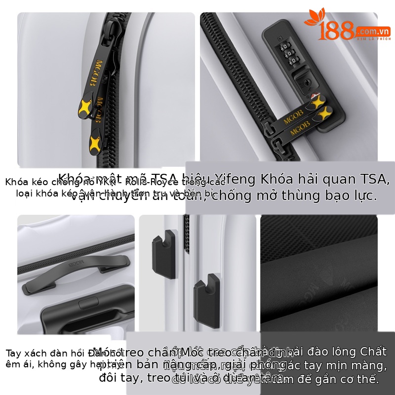 Vali nhựa PC cao cấp chống nổ khóa kéo, bánh xe xoay 360 độ, size 20 inch và 24 inch — Hành lý cao cấp Corsitron PC màu đỏ hoa hồng