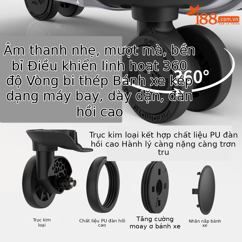 Vali nhựa PC cao cấp chống nổ khóa kéo, bánh xe xoay 360 độ, size 20 inch và 24 inch — Hành lý cao cấp Corsitron PC màu đỏ hoa hồng