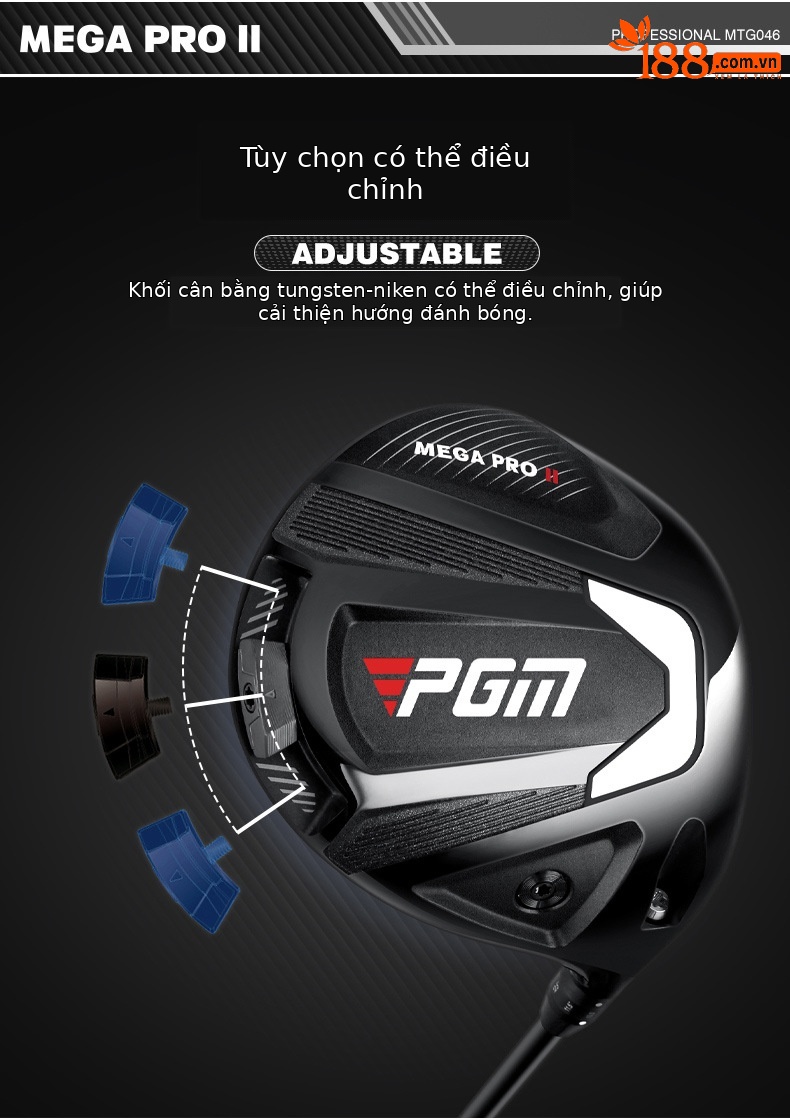 Bộ gậy golf PGM MEGA PRO II chuyên nghiệp cao cấp cho nam, trọng tâm thấp, kèm túi đựng — MTG046-1 gỗ số 10.5 ° (lớp R) Thanh carbon 13 túi bóng, MTG046-1 số 10.5 ° (cấp SR) Thanh carbon 13 túi bóng, MTG046-1 gỗ số 10.5 ° (cấp S) Thanh carbon 13 túi bóng, MTG046-1 số 10.5 ° (lớp R) thanh thép 13 túi bóng chi tiết 3