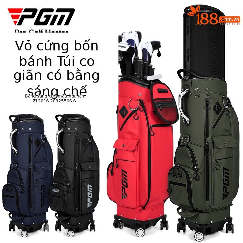 Túi đựng gậy golf cứng PGM QB152 có thể thu gọn, bốn bánh xe, chống thấm nước — QB152-màu đỏ, QB152-Màu xanh quân đội, QB152-Màu đen, QB152-màu xanh đậm