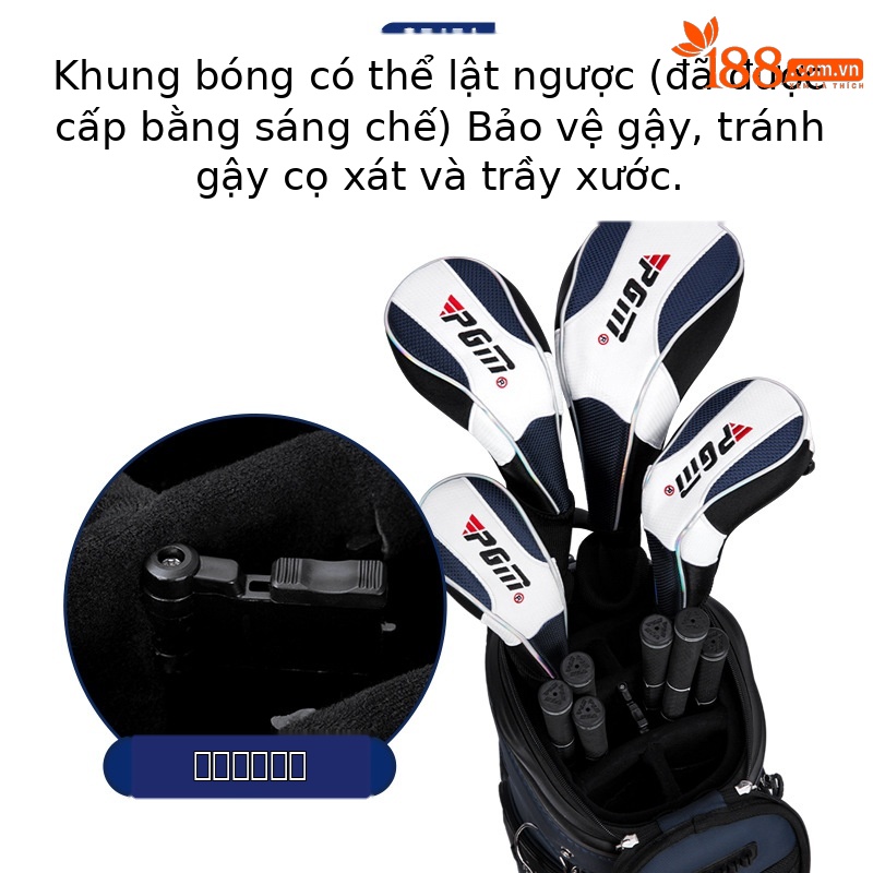 Túi đựng gậy golf PGM vỏ cứng chống nước, kéo bốn bánh, kích thước 127x40x27 cm — QB154-màu xám đen, QB154-màu xanh đen, QB154-Tất cả màu đen, QB154-màu xám đen (với che mưa)