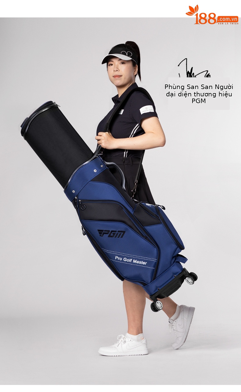 Túi đựng gậy golf PGM vỏ cứng chống nước, kéo bốn bánh, kích thước 127x40x27 cm — QB154-màu xám đen, QB154-màu xanh đen, QB154-Tất cả màu đen, QB154-màu xám đen (với che mưa) chi tiết 2