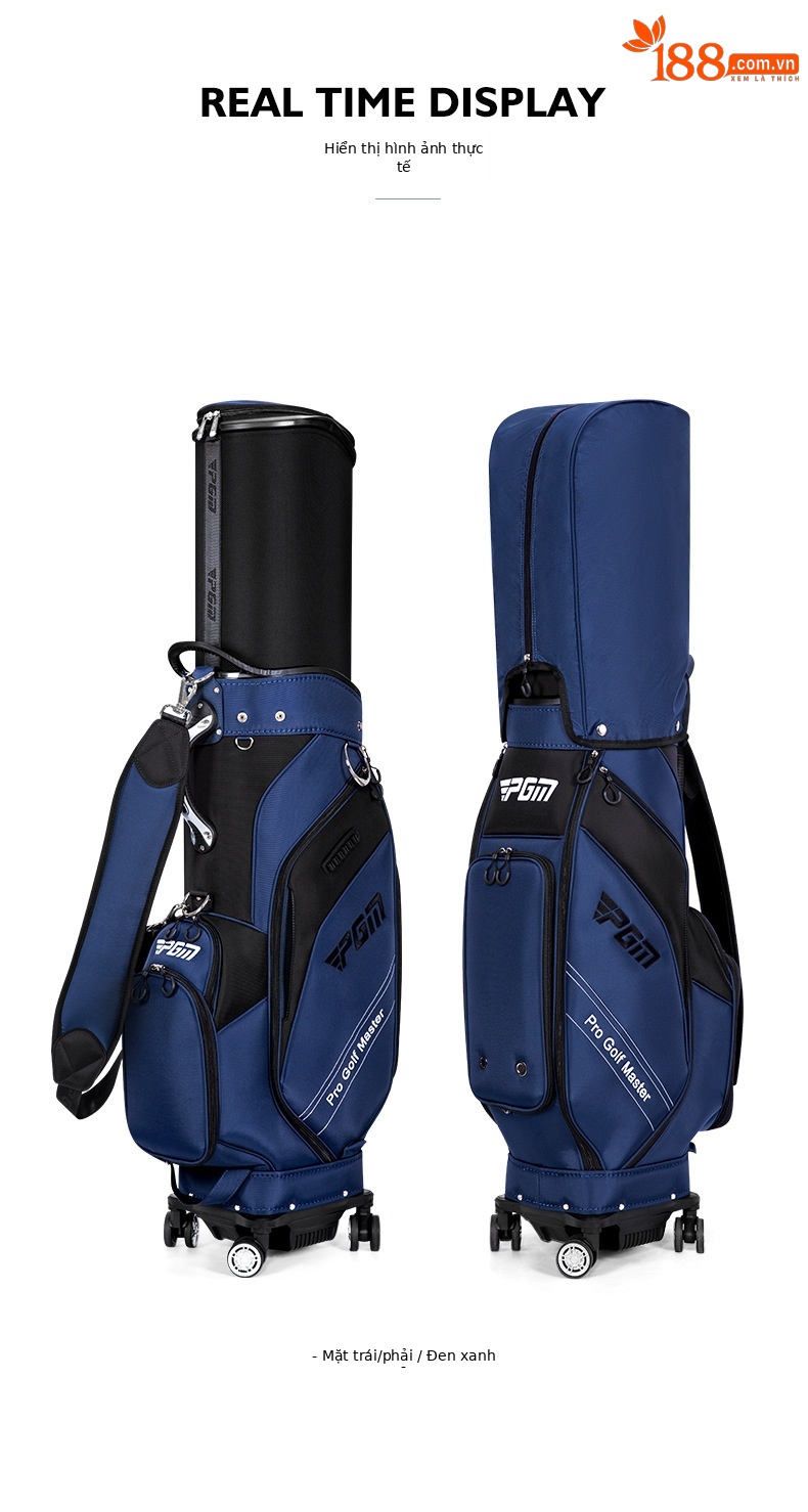 Túi đựng gậy golf PGM vỏ cứng chống nước, kéo bốn bánh, kích thước 127x40x27 cm — QB154-màu xám đen, QB154-màu xanh đen, QB154-Tất cả màu đen, QB154-màu xám đen (với che mưa) chi tiết 13