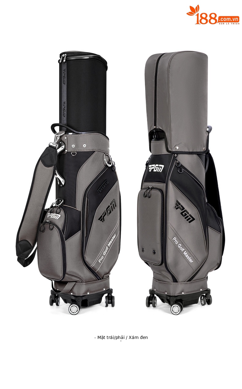Túi đựng gậy golf PGM vỏ cứng chống nước, kéo bốn bánh, kích thước 127x40x27 cm — QB154-màu xám đen, QB154-màu xanh đen, QB154-Tất cả màu đen, QB154-màu xám đen (với che mưa) chi tiết 15