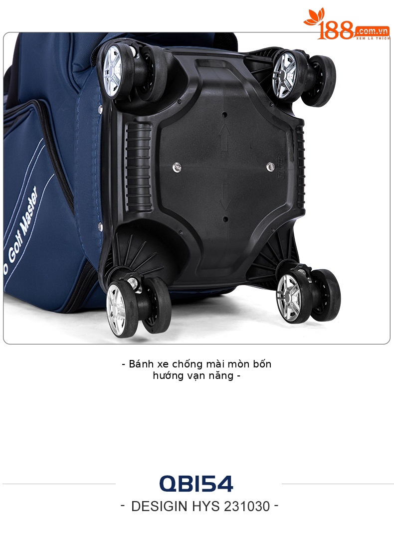 Túi đựng gậy golf PGM vỏ cứng chống nước, kéo bốn bánh, kích thước 127x40x27 cm — QB154-màu xám đen, QB154-màu xanh đen, QB154-Tất cả màu đen, QB154-màu xám đen (với che mưa) chi tiết 23