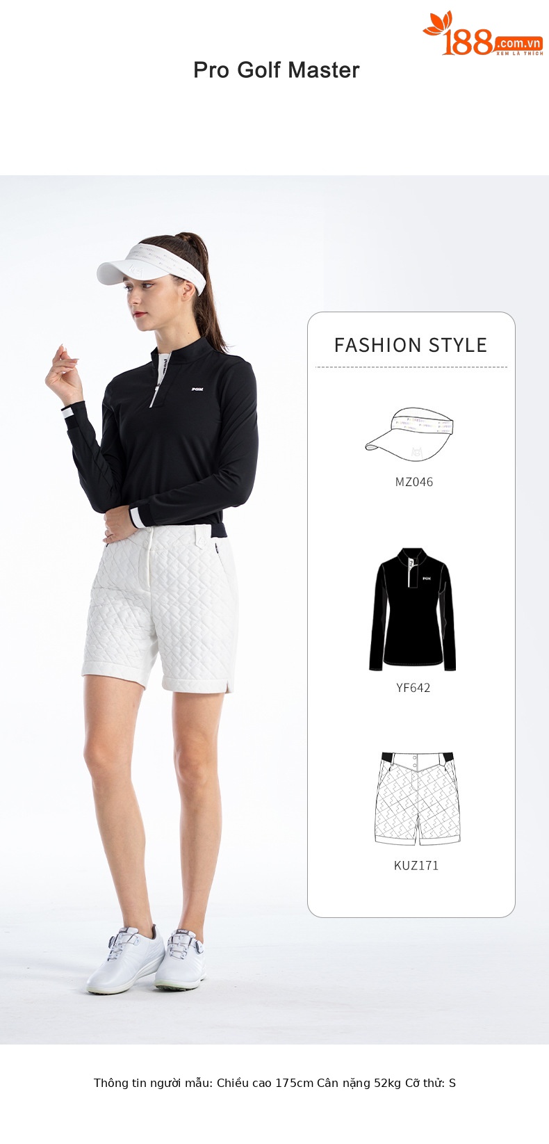 Quần golf thể thao nữ thu đông lót cotton, thắt lưng co giãn giữ ấm — KUZ171-Quần short cotton đen, KUZ171-Quần short cotton trắng chi tiết 12