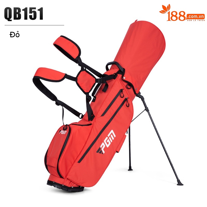 Túi golf PGM siêu nhẹ có giá đỡ, chống thấm nước, dây kéo tiện lợi — QB151-Đỏ, QB151-màu xám, QB151-đen, QB151-Xanh
