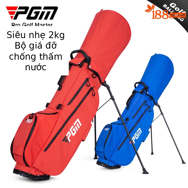 Túi golf PGM siêu nhẹ có giá đỡ, chống thấm nước, dây kéo tiện lợi — QB151-Đỏ, QB151-màu xám, QB151-đen, QB151-Xanh
