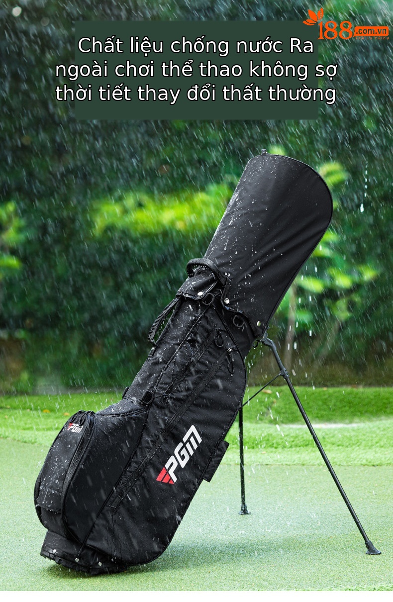 Túi golf PGM siêu nhẹ có giá đỡ, chống thấm nước, dây kéo tiện lợi — QB151-Đỏ, QB151-màu xám, QB151-đen, QB151-Xanh chi tiết 6