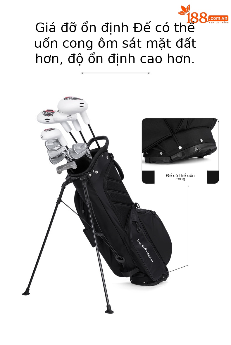 Túi golf PGM siêu nhẹ có giá đỡ, chống thấm nước, dây kéo tiện lợi — QB151-Đỏ, QB151-màu xám, QB151-đen, QB151-Xanh chi tiết 7