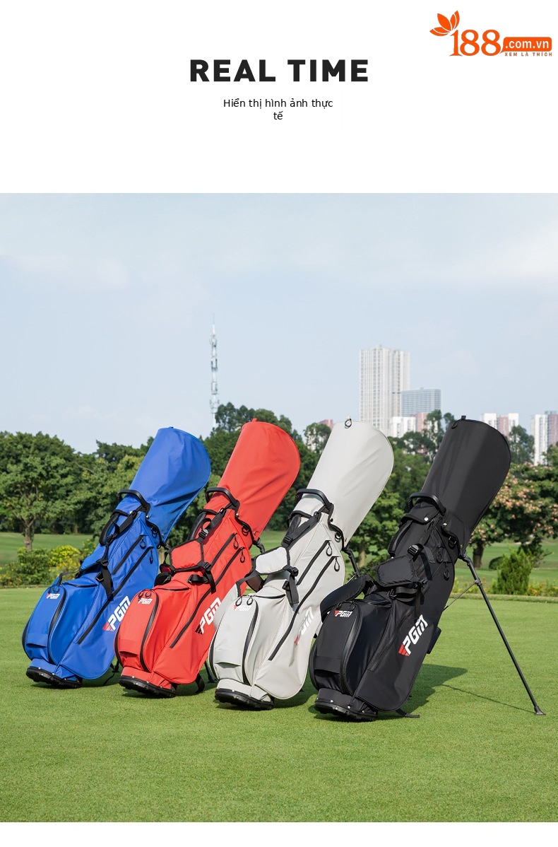 Túi golf PGM siêu nhẹ có giá đỡ, chống thấm nước, dây kéo tiện lợi — QB151-Đỏ, QB151-màu xám, QB151-đen, QB151-Xanh chi tiết 10