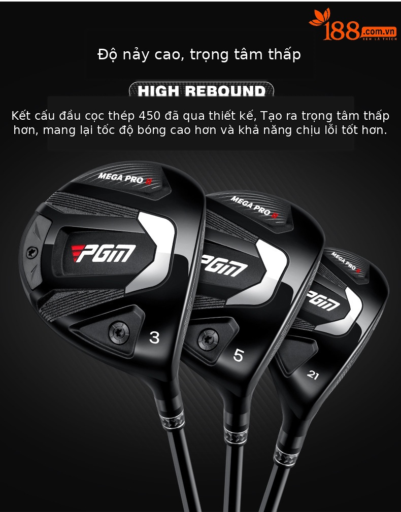 Gậy golf driver số 1 PGM MEGA PRO II hợp kim titan sợi carbon điều chỉnh độ nghiêng — Trục carbon loại R số 1 gỗ 10,5 độ (có nắp đầu gậy), Trình điều khiển trục carbon loại R 9 độ (có nắp đầu gậy), Trục carbon loại R 3 gỗ (có nắp đầu gậy), Trục carbon loại R 5 gỗ (có nắp đầu gậy) chi tiết 6