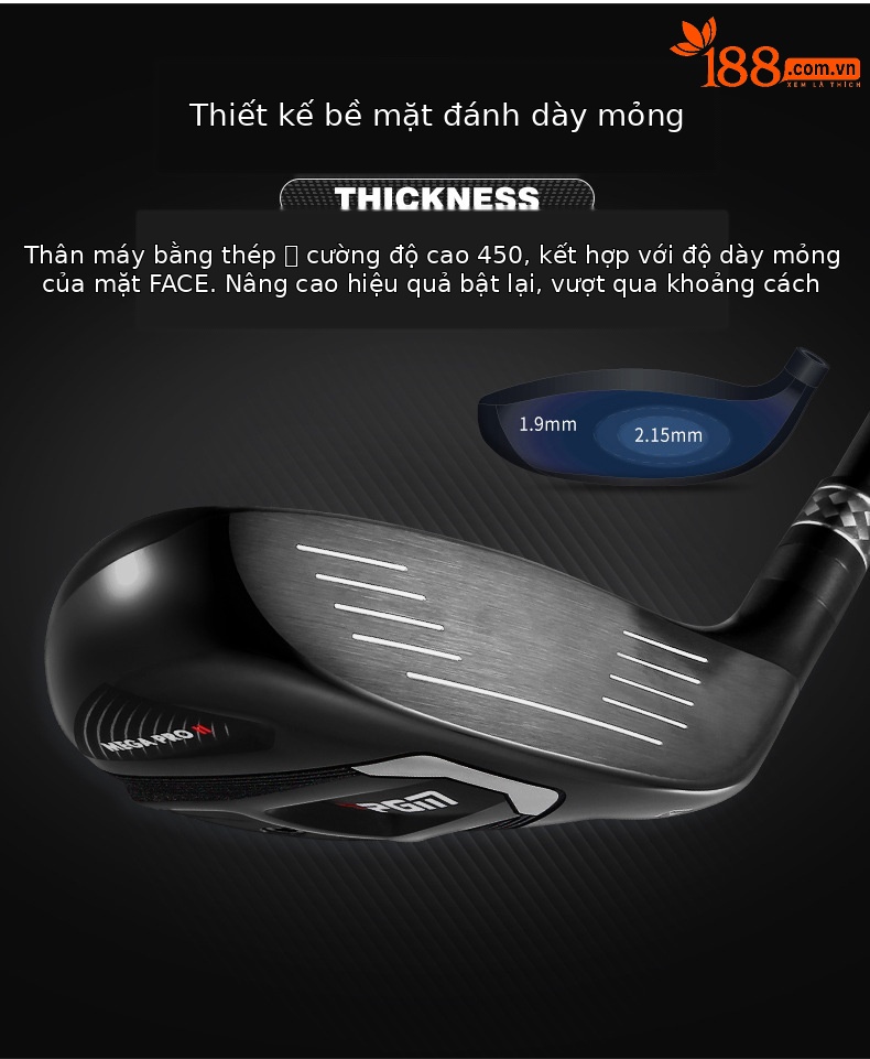 Gậy golf driver số 1 PGM MEGA PRO II hợp kim titan sợi carbon điều chỉnh độ nghiêng — Trục carbon loại R số 1 gỗ 10,5 độ (có nắp đầu gậy), Trình điều khiển trục carbon loại R 9 độ (có nắp đầu gậy), Trục carbon loại R 3 gỗ (có nắp đầu gậy), Trục carbon loại R 5 gỗ (có nắp đầu gậy) chi tiết 8