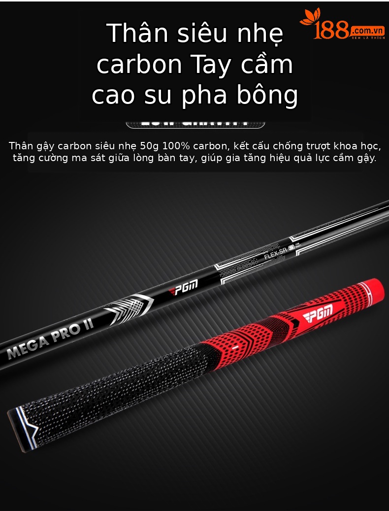 Gậy golf driver số 1 PGM MEGA PRO II hợp kim titan sợi carbon điều chỉnh độ nghiêng — Trục carbon loại R số 1 gỗ 10,5 độ (có nắp đầu gậy), Trình điều khiển trục carbon loại R 9 độ (có nắp đầu gậy), Trục carbon loại R 3 gỗ (có nắp đầu gậy), Trục carbon loại R 5 gỗ (có nắp đầu gậy) chi tiết 11