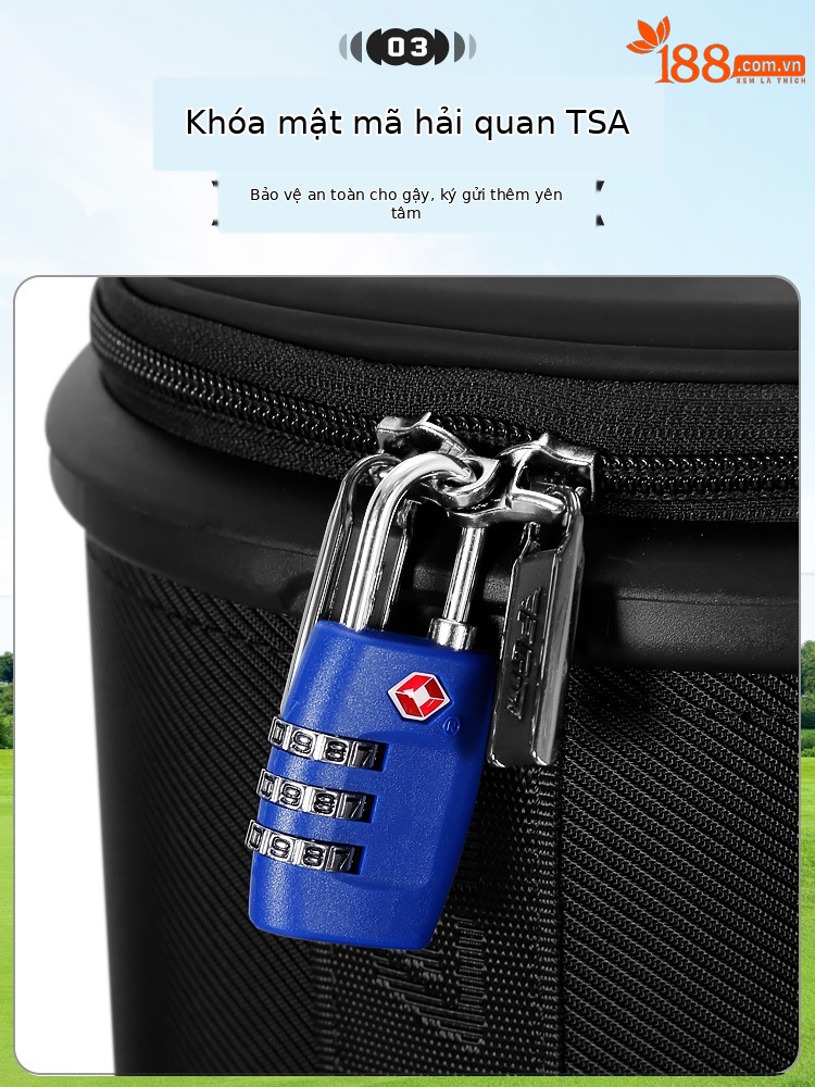 Túi golf PGM vỏ cứng bốn bánh đẩy phẳng, kích thước 127x25x38 cm, chất liệu da siêu mềm cao cấp — QB153-Màu đen, QB153-Màu be, QB153-Màu xanh lá cây, QB153-Màu hồng