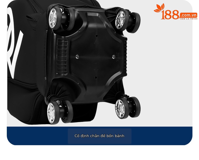 Túi golf PGM vỏ cứng bốn bánh đẩy phẳng, kích thước 127x25x38 cm, chất liệu da siêu mềm cao cấp — QB153-Màu đen, QB153-Màu be, QB153-Màu xanh lá cây, QB153-Màu hồng chi tiết 12