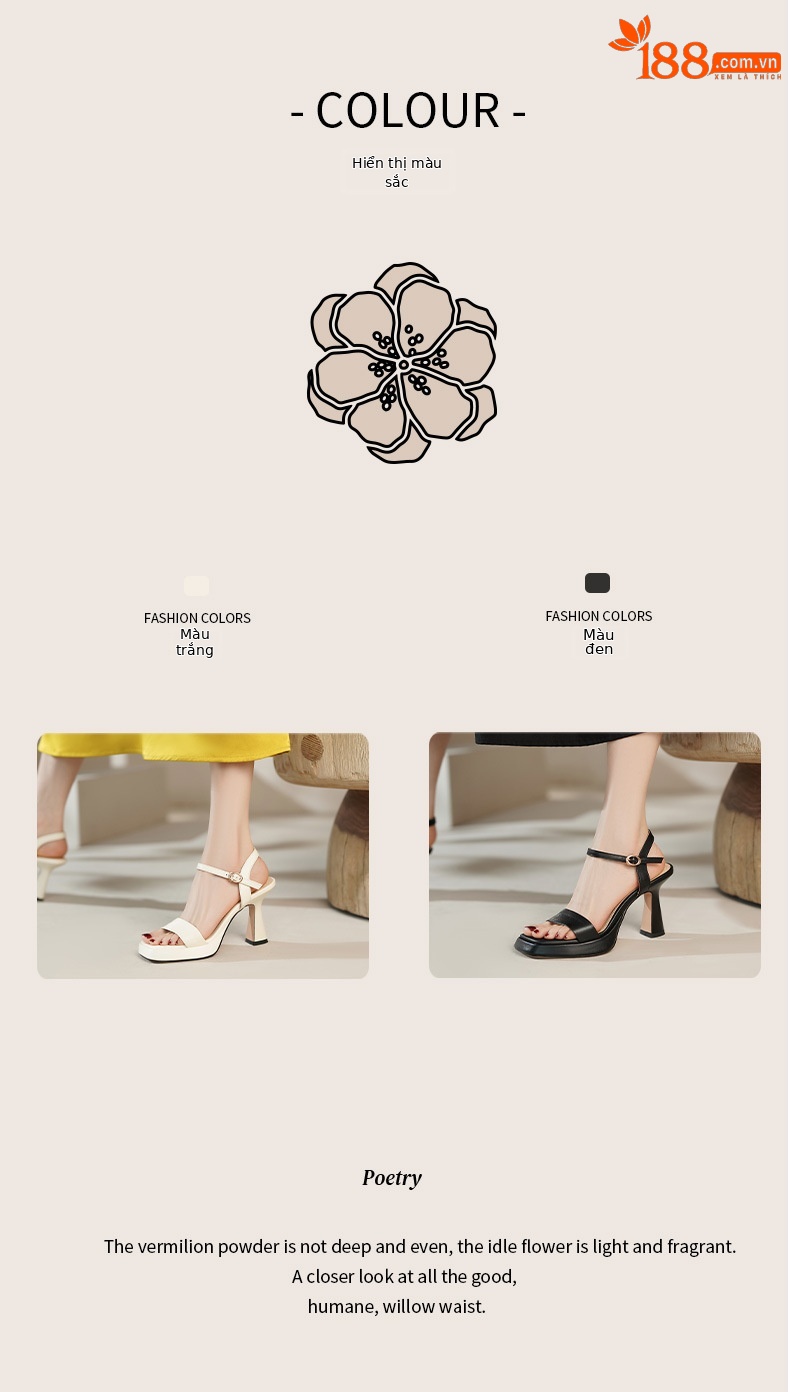 Sandal cao gót nữ quai ngang hở mũi da bò thật khóa thời trang — Màu đen chi tiết 6