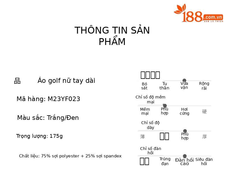 Áo golf nữ dài tay thắt nơ MO EYES vải co giãn thể thao thu đông — M23YF023-Trắng [phối với khăn lụa], M23YF023-Đen [với khăn lụa], M23YF019-Áo màu đen, M23YF019-Áo màu trắng chi tiết 16