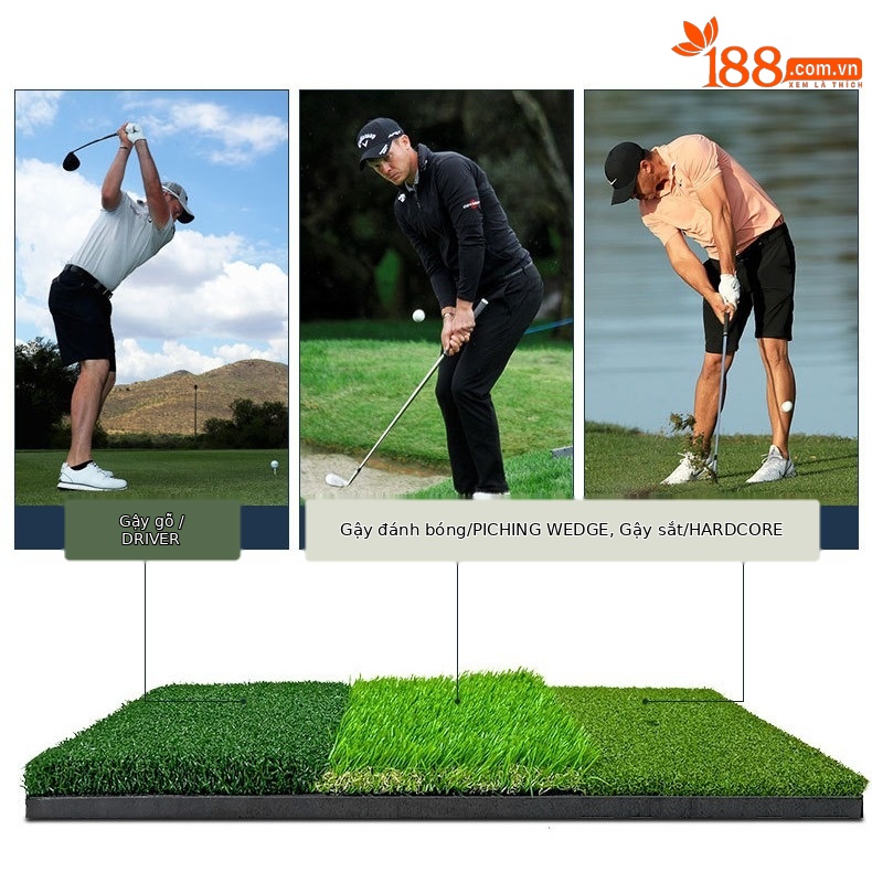 Đệm tập golf PGM 60x30cm mini 3 trong 1 chịu lực trong nhà — Đệm Ba cỏ DJD010 30*60cm, Đệm Ba cỏ DJD010 90*40cm