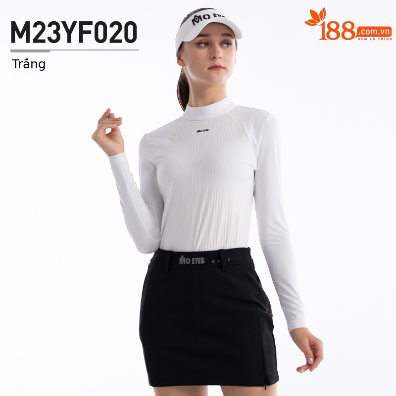 Áo thun dài tay nữ golf cổ tròn khóa kéo vô hình sau lưng — M23YF020-Áo màu trắng, M23YF022-Áo mặc trong màu đen, M23YF022-Áo mặc trong màu trắng, M23YF020-Áo màu đen