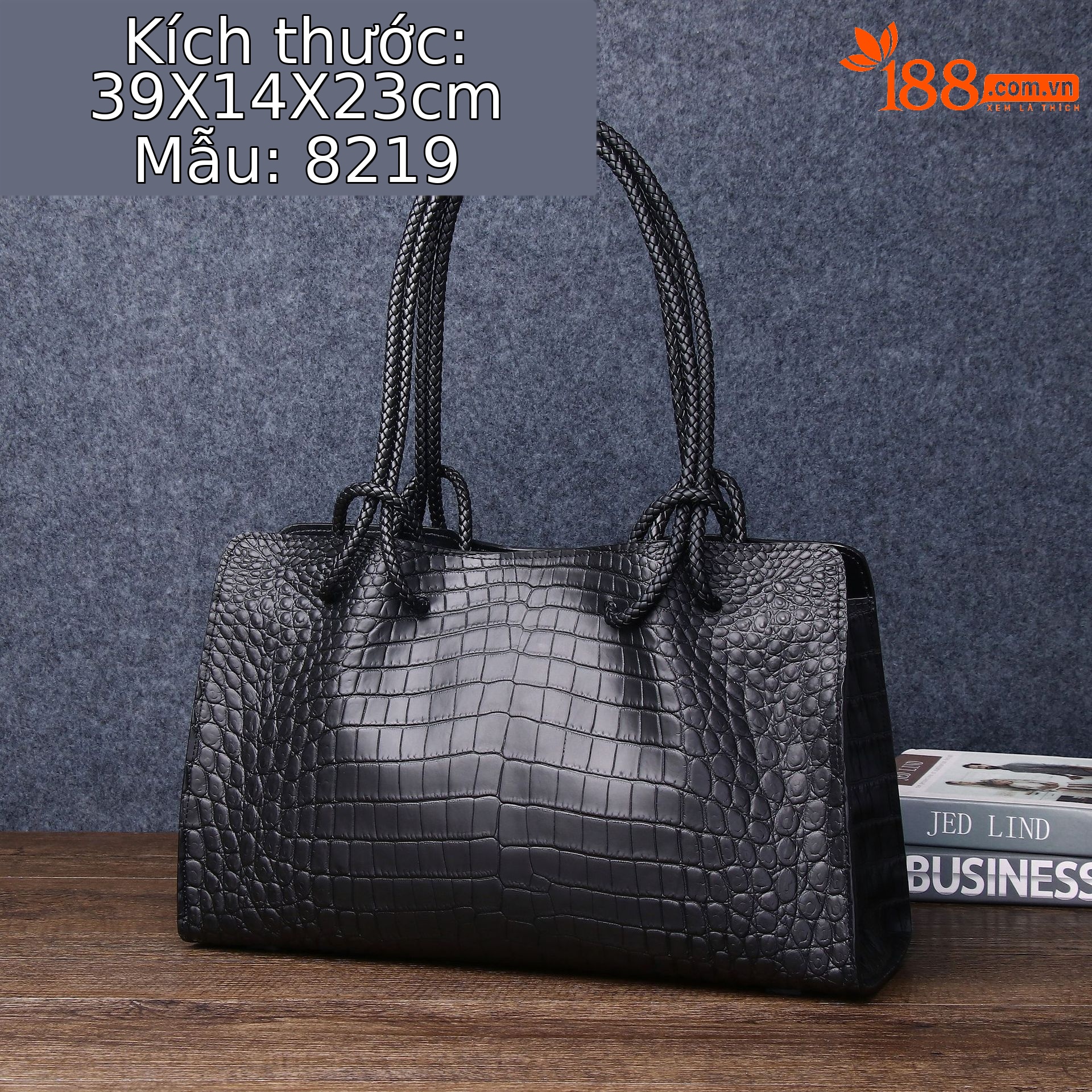 Túi Tote da họa tiết bụng cá sấu nữ dung tích lớn