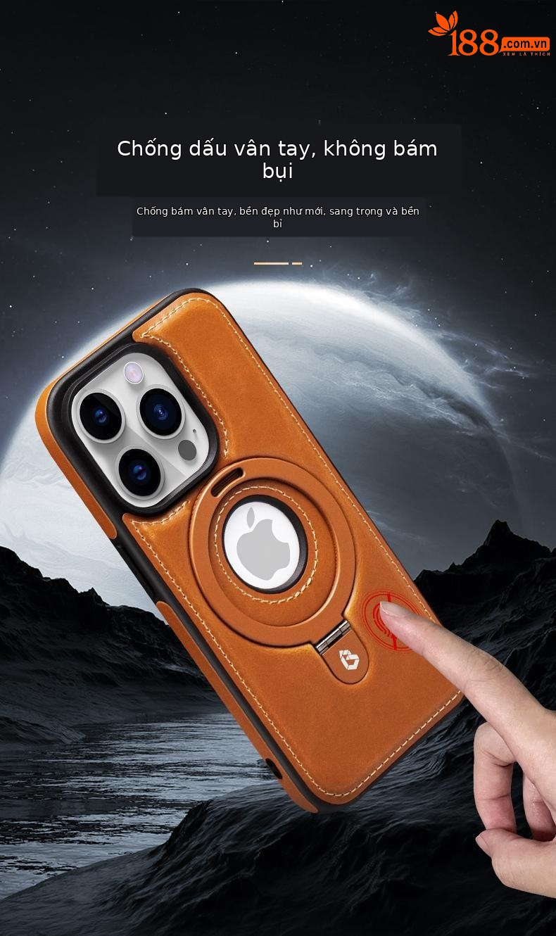 Ốp lưng da cao cấp cho iPhone 15 Pro Max, 14, 13 – nam châm chống rơi, sang trọng — [Da đen] Giá đỡ từ tính tích hợp và thiết kế logo lộ, [Da đỏ] Giá đỡ từ tính tích hợp và thiết kế logo lộ, [Da nâu] Giá đỡ từ tính tích hợp và thiết kế logo lộ, [Blue-Leather] Giá đỡ từ tính tích hợp và thiết kế logo lộ chi tiết 11