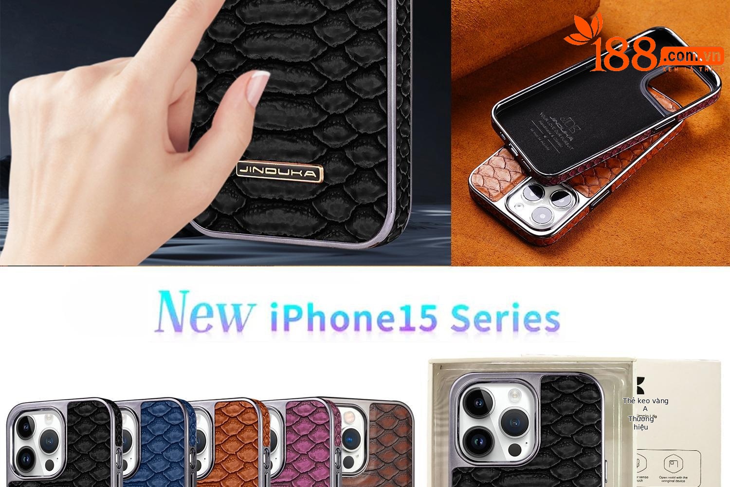 Ốp lưng điện thoại Apple 16 Pro Max chống rơi toàn diện, chất liệu da, kiểu dáng sang trọng — [Đen] vân rắn ◆ Công nghệ mạ điện lỗ lớn, [Màu xanh lam] vân rắn ◆ Quy trình mạ điện lỗ lớn, [Màu nâu nhạt] vân rắn ◆ Quy trình mạ điện lỗ lớn, [Màu nâu sẫm] vân rắn ◆ Quy trình mạ điện lỗ lớn chi tiết 4