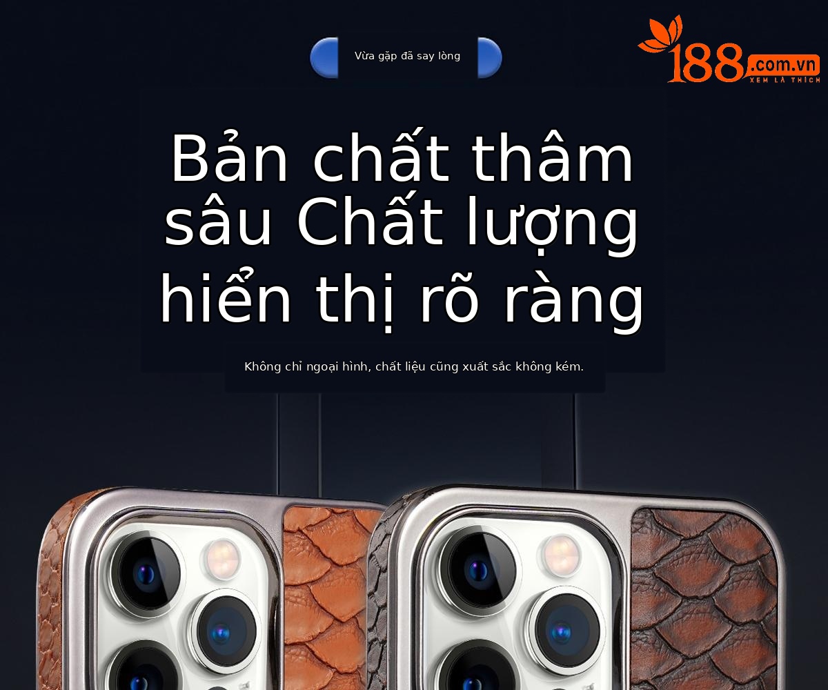 Ốp lưng điện thoại Apple 16 Pro Max chống rơi toàn diện, chất liệu da, kiểu dáng sang trọng — [Đen] vân rắn ◆ Công nghệ mạ điện lỗ lớn, [Màu xanh lam] vân rắn ◆ Quy trình mạ điện lỗ lớn, [Màu nâu nhạt] vân rắn ◆ Quy trình mạ điện lỗ lớn, [Màu nâu sẫm] vân rắn ◆ Quy trình mạ điện lỗ lớn chi tiết 10