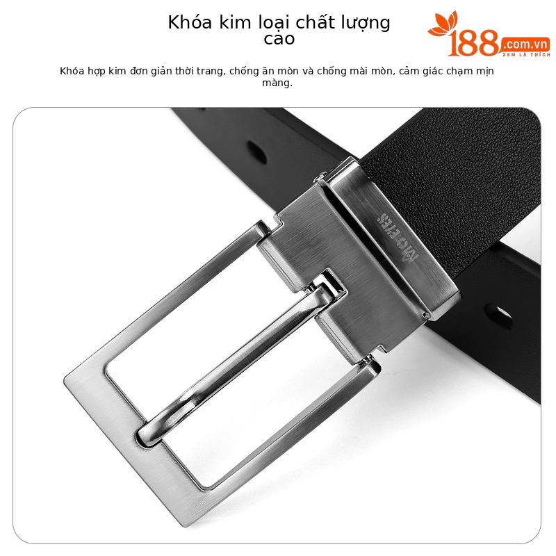 Thắt lưng golf MO EYES khóa kim hợp kim da bò lớp đầu tiên — Một size