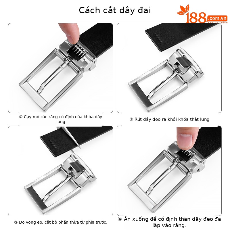 Thắt lưng golf MO EYES khóa kim hợp kim da bò lớp đầu tiên — Một size