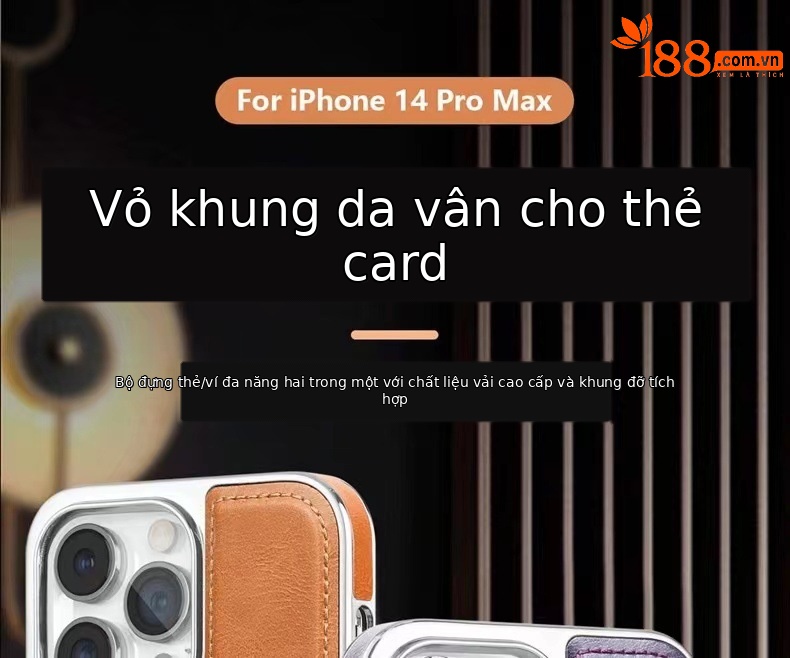 Ốp lưng da từ tính cao cấp cho iPhone 16 Pro Max, có khe đựng thẻ, chống sốc — Mẫu thẻ hút từ tính [màu nâu thanh lịch], Mẫu thẻ hút từ tính [Moka nâu], Mẫu thẻ hút từ tính [đen quý phái], Mẫu thẻ hút từ tính [màu tím đêm tối] chi tiết 5