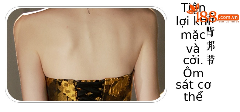 Đầm dạ hội nữ không dây phong cách Pháp, thiết kế ôm body đuôi cá, may đo cao cấp — Màu vàng chi tiết 19