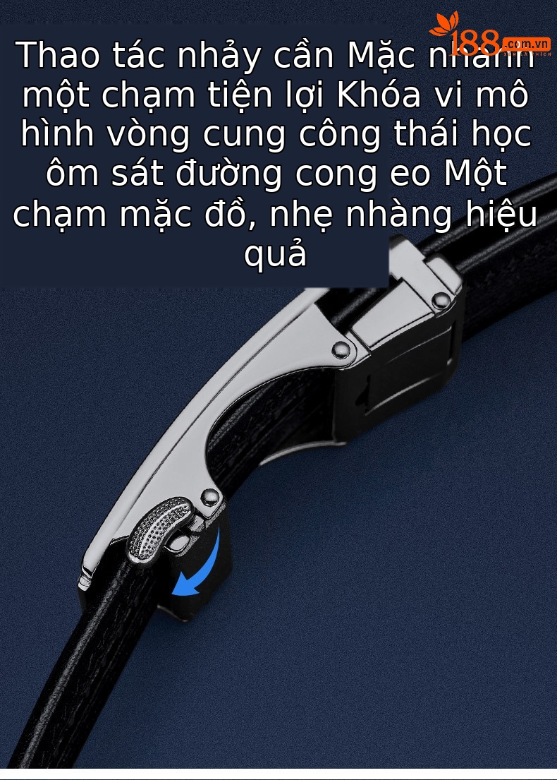 Thắt lưng nam da bò thật lớp trên cùng khóa tự động hợp kim phong cách công sở — 120cm, 130cm, 110cm, 125cm chi tiết 6