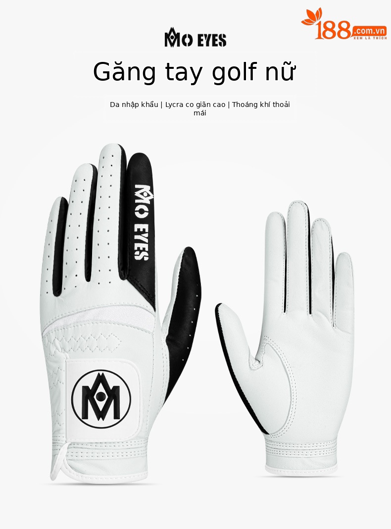 Găng tay golf da cừu thật MO EYES chống trượt Velcro thoáng khí — Cỡ 20 chi tiết 1