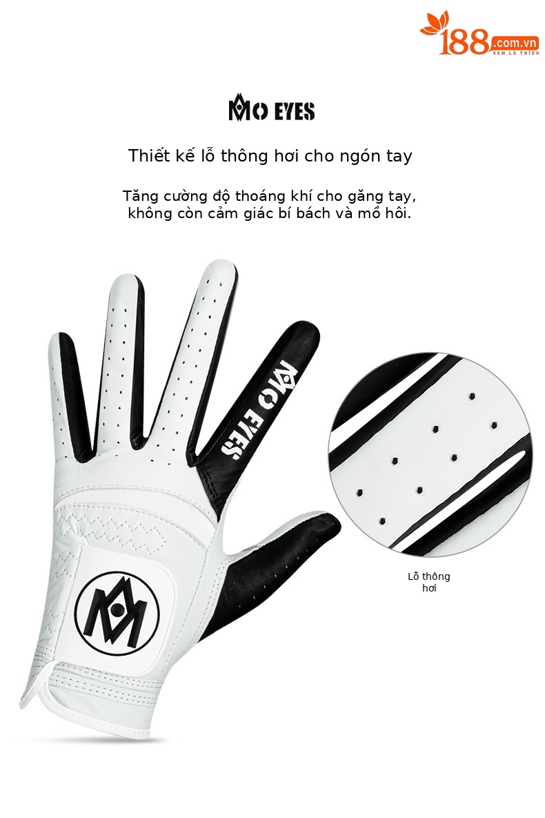 Găng tay golf da cừu thật MO EYES chống trượt Velcro thoáng khí — Cỡ 20 chi tiết 3