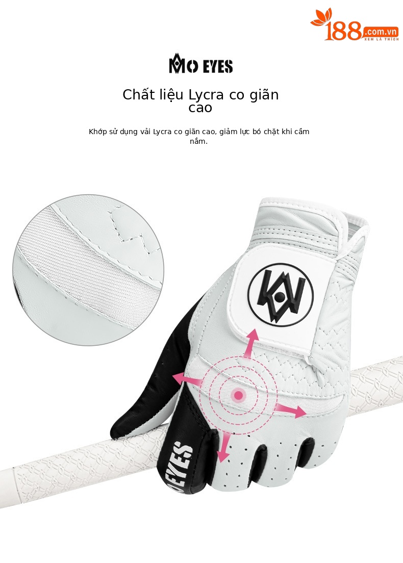 Găng tay golf da cừu thật MO EYES chống trượt Velcro thoáng khí — Cỡ 20 chi tiết 4