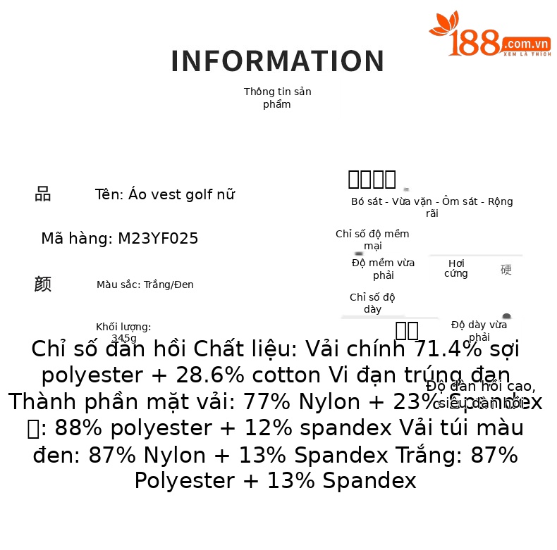 Áo ghi lê lông vũ nữ giữ ấm mùa thu đông – phong cách golf — M23YF025-Áo vest đen (lông cừu cực), M23YF025-Áo vest trắng (lông cừu cực) chi tiết 1