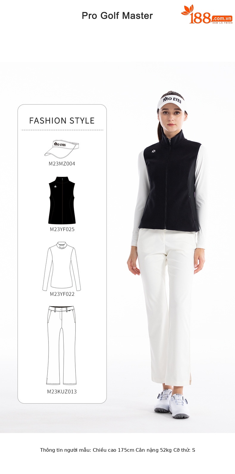 Áo ghi lê lông vũ nữ giữ ấm mùa thu đông – phong cách golf — M23YF025-Áo vest đen (lông cừu cực), M23YF025-Áo vest trắng (lông cừu cực) chi tiết 11