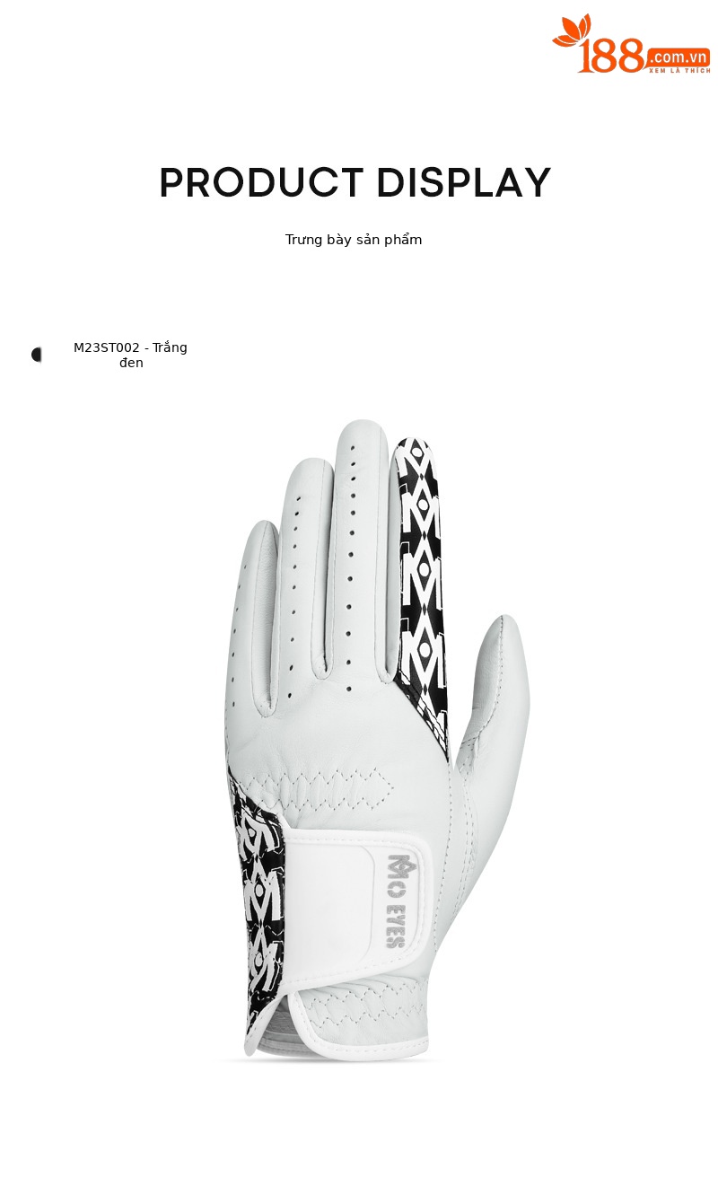 Găng tay golf nữ da cừu thật chống trượt thoáng khí Velcro — Cỡ 20 chi tiết 12
