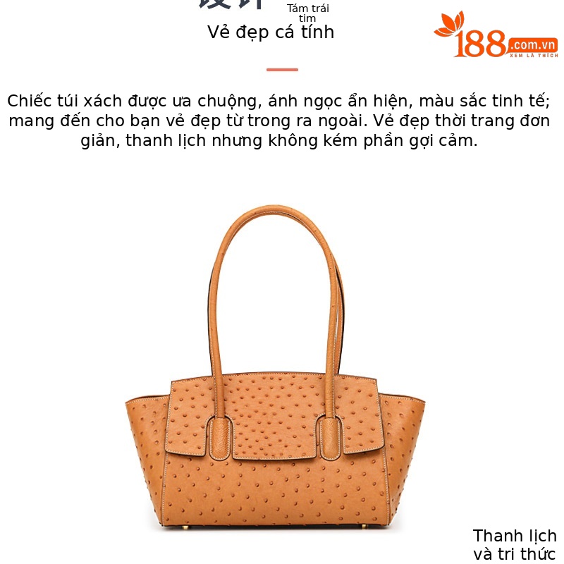 Túi tote nữ da đà điểu mềm mại phong cách sang trọng thu đông nhiều ngăn — Len trắng, Voi xám, Taro màu tím chi tiết 3