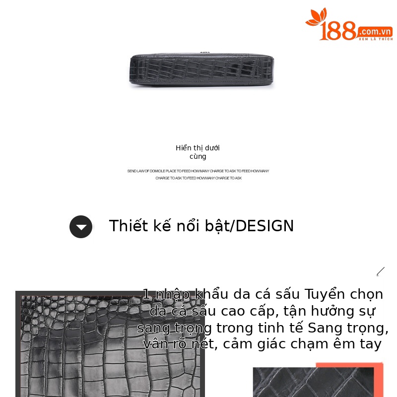 Túi xách tay nữ hình lưỡi liềm da cá sấu phối sequin phong cách Hàn Quốc (25×5.5×18 cm) — Màu đen chi tiết 9