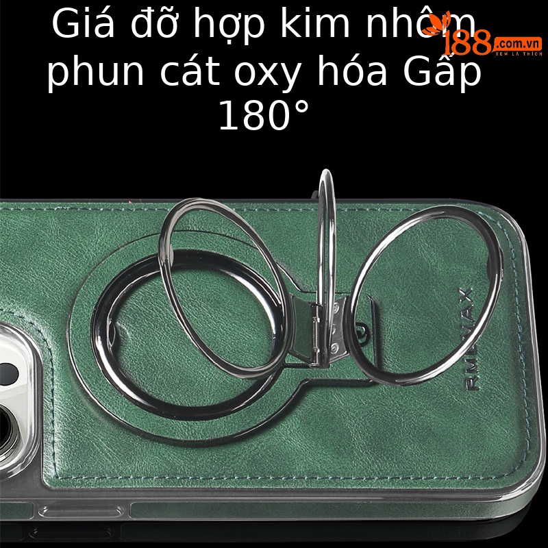 Ốp lưng iPhone chống rơi toàn diện, tích hợp giá đỡ nam châm da, kèm móc đeo tay — Màu đen, Xanh lam đậm, Màu nâu nhạt, Màu tím đậm