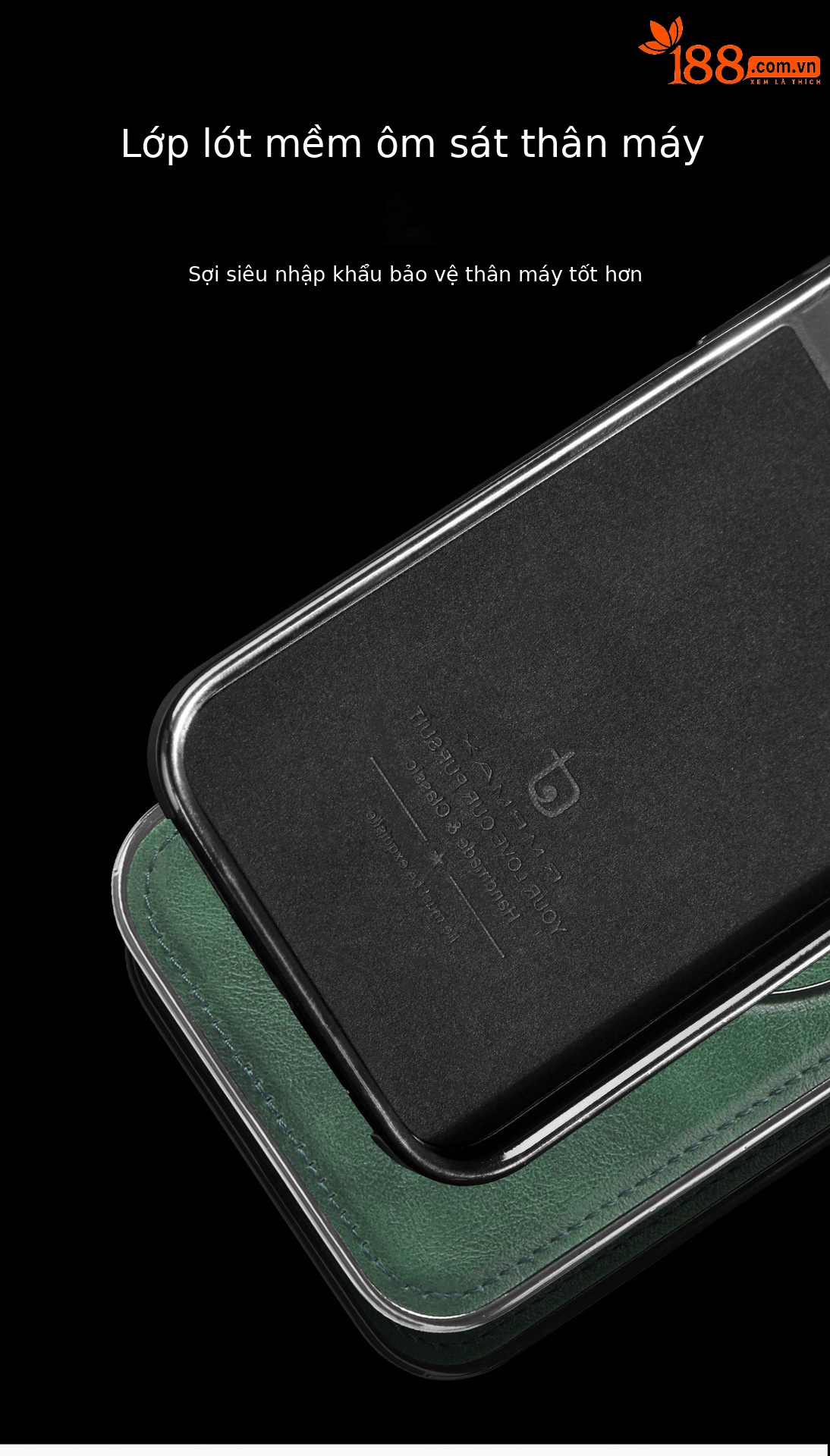 Ốp lưng iPhone chống rơi toàn diện, tích hợp giá đỡ nam châm da, kèm móc đeo tay — Màu đen, Xanh lam đậm, Màu nâu nhạt, Màu tím đậm chi tiết 8