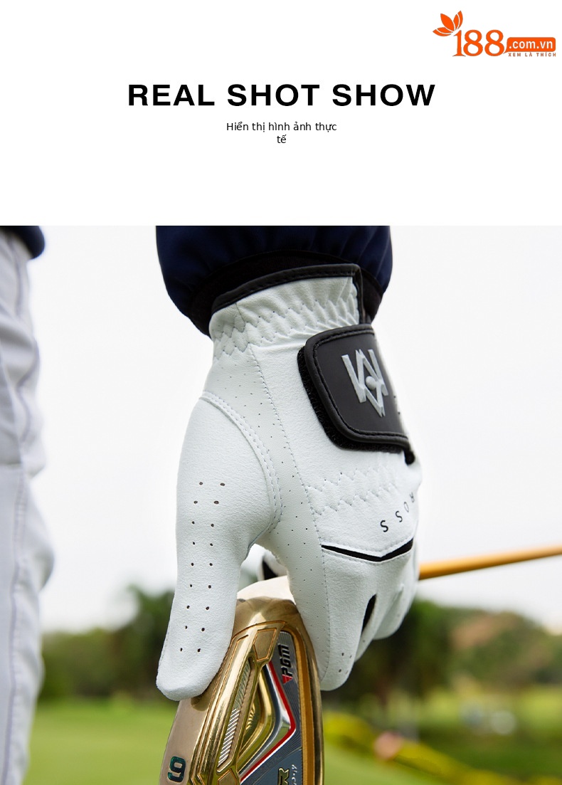 Găng tay golf nam da cừu nhập khẩu khâu đơn tay phải — 22 chi tiết 5