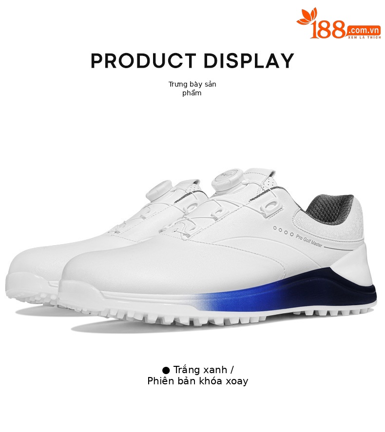 Giày golf nam PGM chống trượt, chống thấm nước, đế núm vặn, sợi nhỏ — XZ324-màu xanh đậm (Dây giày thông thường), XZ324-màu xanh trắng (Dây giày thông thường), XZ324-màu xanh trắng (Dây giày khóa xoay), XZ324-màu xanh đậm (Dây giày khóa xoay) chi tiết 18