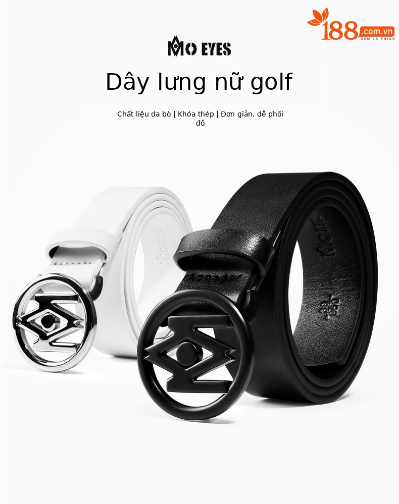 Thắt lưng nữ da bò lớp đầu khóa tròn thép không gỉ phong cách đơn giản dễ phối — Một size chi tiết 1