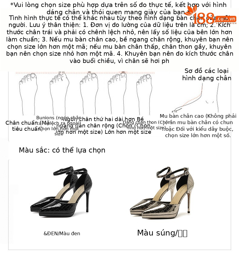 Sandal cao gót nữ hở mũi quai ngang gót nhọn 9 cm — Màu đen chi tiết 1