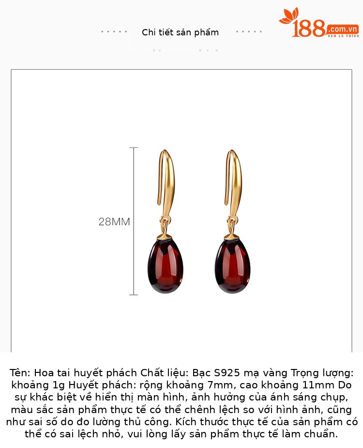 Bông tai hình giọt nước mạ vàng bạc S925 dáng dài cổ điển — Kiểu màu bạc chi tiết 2