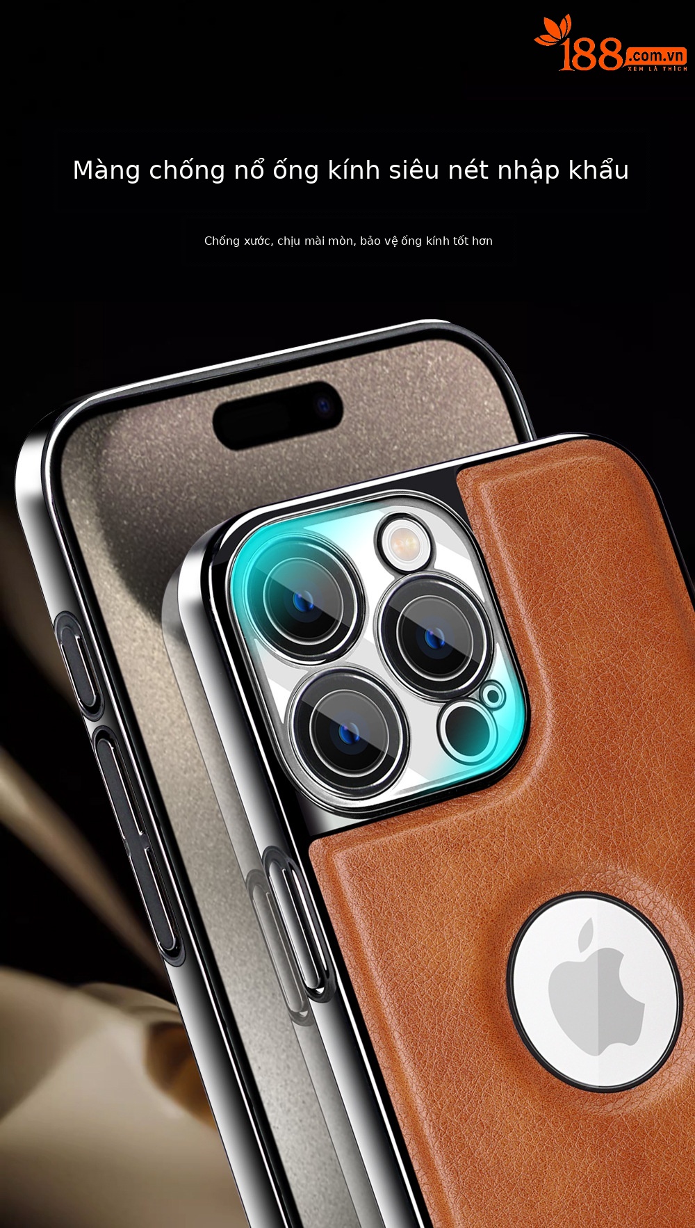 Ốp lưng iPhone 15 Pro Max chống sốc viền dày kèm miếng dán ống kính, tương thích giá đỡ từ tính — [Màu đen★Giá đỡ da tiêu chuẩn lộ thiên] đi kèm với màng thấu kính ◆◆ Quy trình mạ điện, 【Màu xanh lam★Giá đỡ da tiêu chuẩn lộ thiên] đi kèm với màng thấu kính ◆◆ Quy trình mạ điện, Màu nâu★Giá đỡ da tiêu chuẩn lộ thiên] đi kèm với màng thấu kính ◆◆ Quy trình mạ điện, 【Màu tím sẫm★Giá đỡ da tiêu chuẩn lộ thiên] đi kèm với màng thấu kính ◆◆ Quy trình mạ điện chi tiết 8