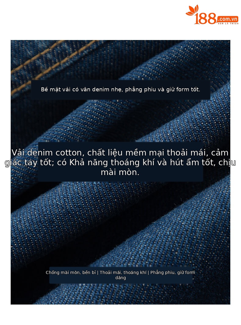 Áo khoác denim nữ dáng ngắn cổ bẻ, phong cách Hàn Quốc — Xanh lam hoài cổ chi tiết 5